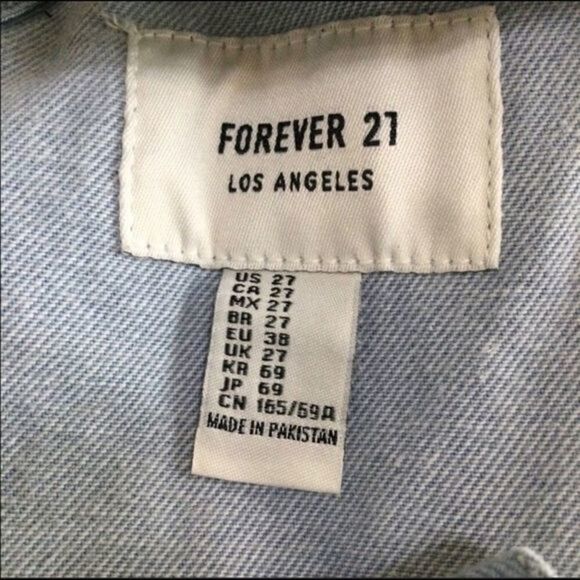 Forever 21 Shortail Denim Overalls Size 27 - Picture 7 of 9